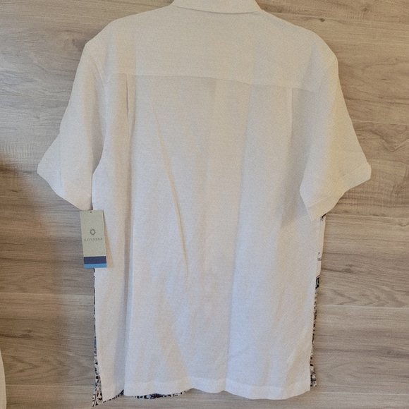 Havavera Men's Paisley Short Sleeve Shirt - Cream and Black - Picture 6 of 9